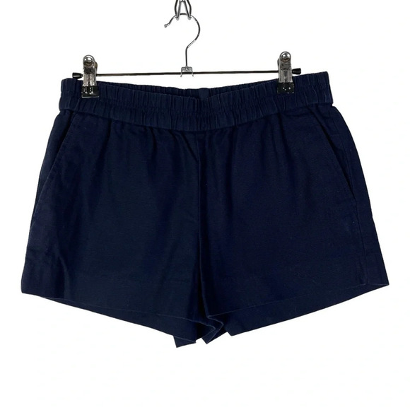 J. Crew Navy Blue Boardwalk Pull On Cotton Shorts 0 - Picture 1 of 4